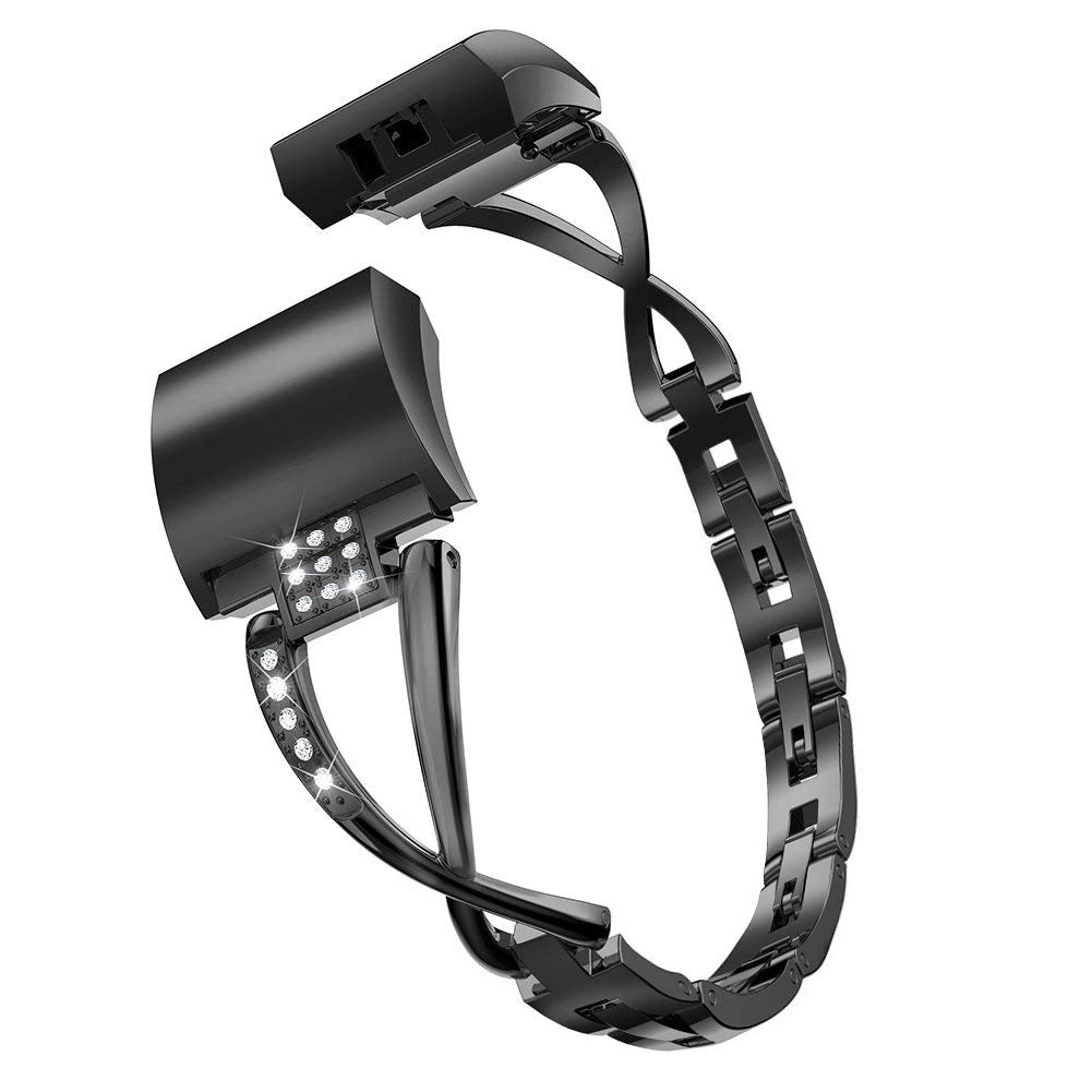 Aluminum Alloy X-shaped Watch Strap with Rhinestones Decor Smart Watch Band Wrist Strap for Fitbit Charge 6 5 Aluminum Alloy X-shaped Watch Strap with Rhinestones Decor Smart Watch Band Wrist Strap for Fitbit Charge 6 5